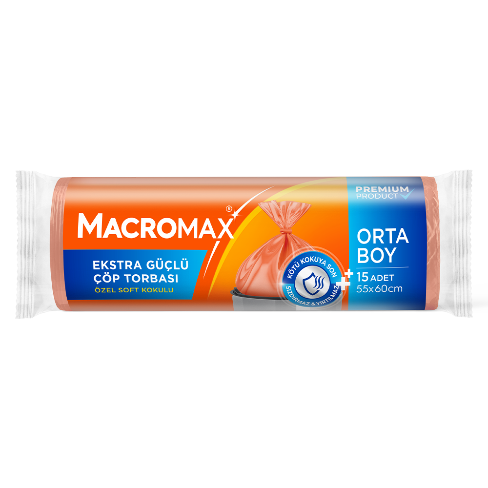 MACROMAX ORTA BOY ÇÖP TORBASI 55X60 CM 10 ADET