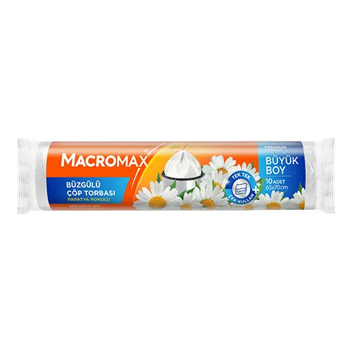 MACROMAX PAPATYA KOKULU BÜZGÜLÜ ÇÖP TORBASI ORTA BOY  15 Lİ PAKET