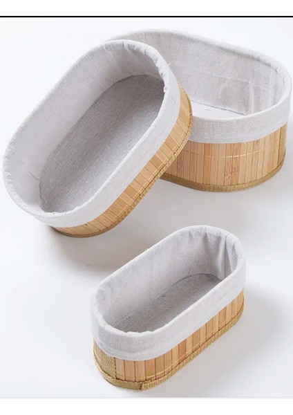 MİTRA BAMBU OVAL SEPET 3 LÜ