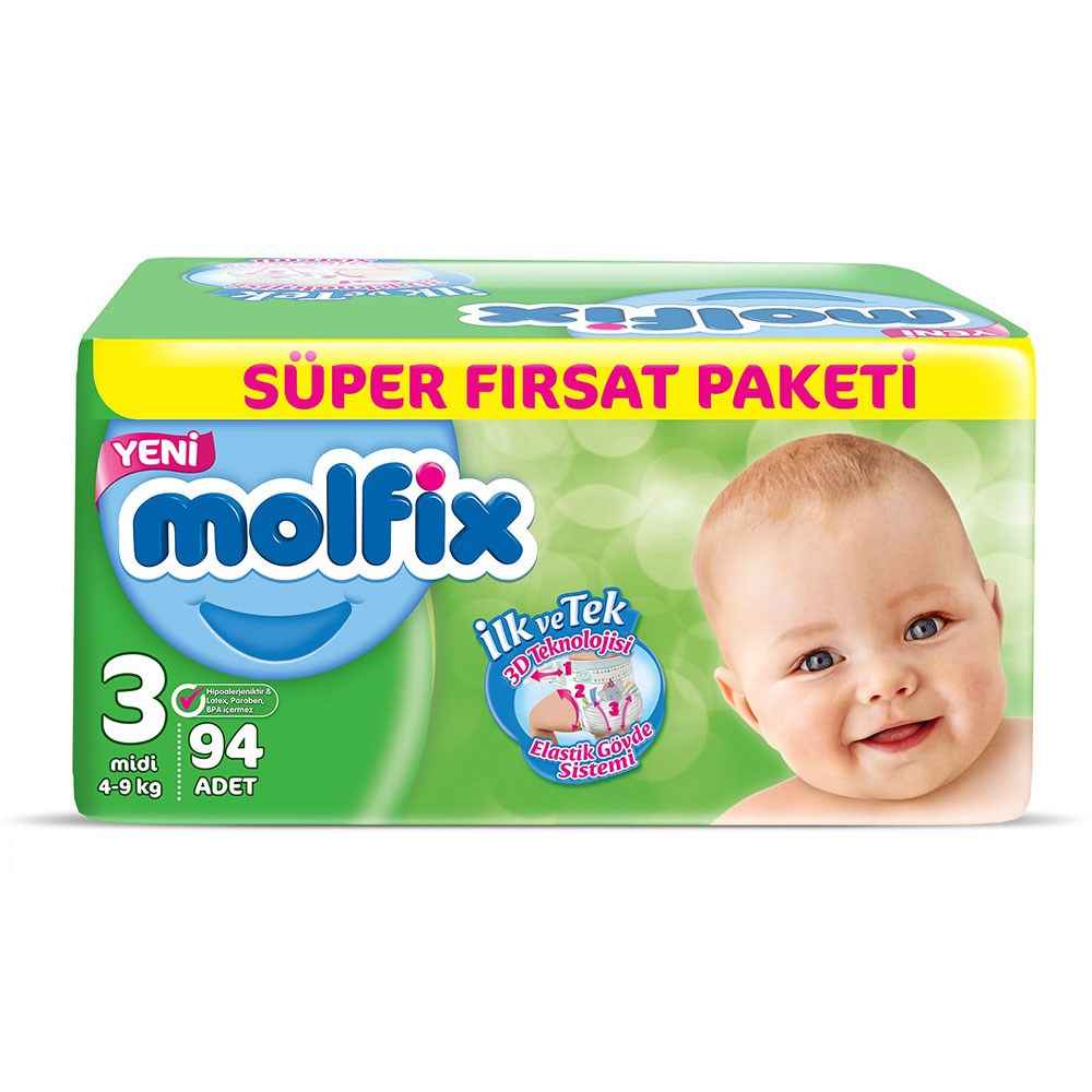 MOLFİX FIRSAT PAKET MIDI 3 4-9 KG 68 ADET