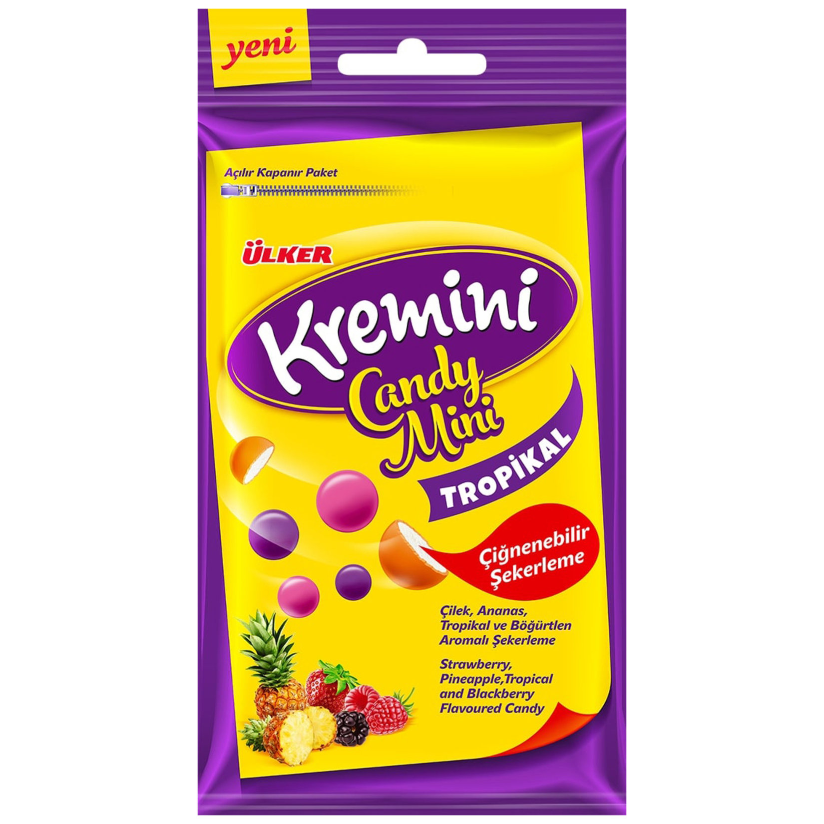 ÜLKER KREMİNİ CADY MİNİ TROPİKAL MEYVELİ ŞEKER 30 GR