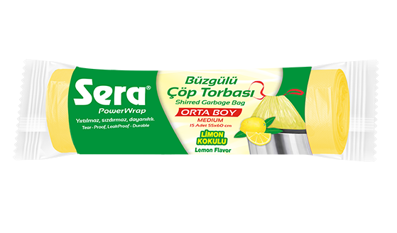 SERA LİMON KOKULU BÜZGÜLÜ ÇÖP TORBASI LARGE 