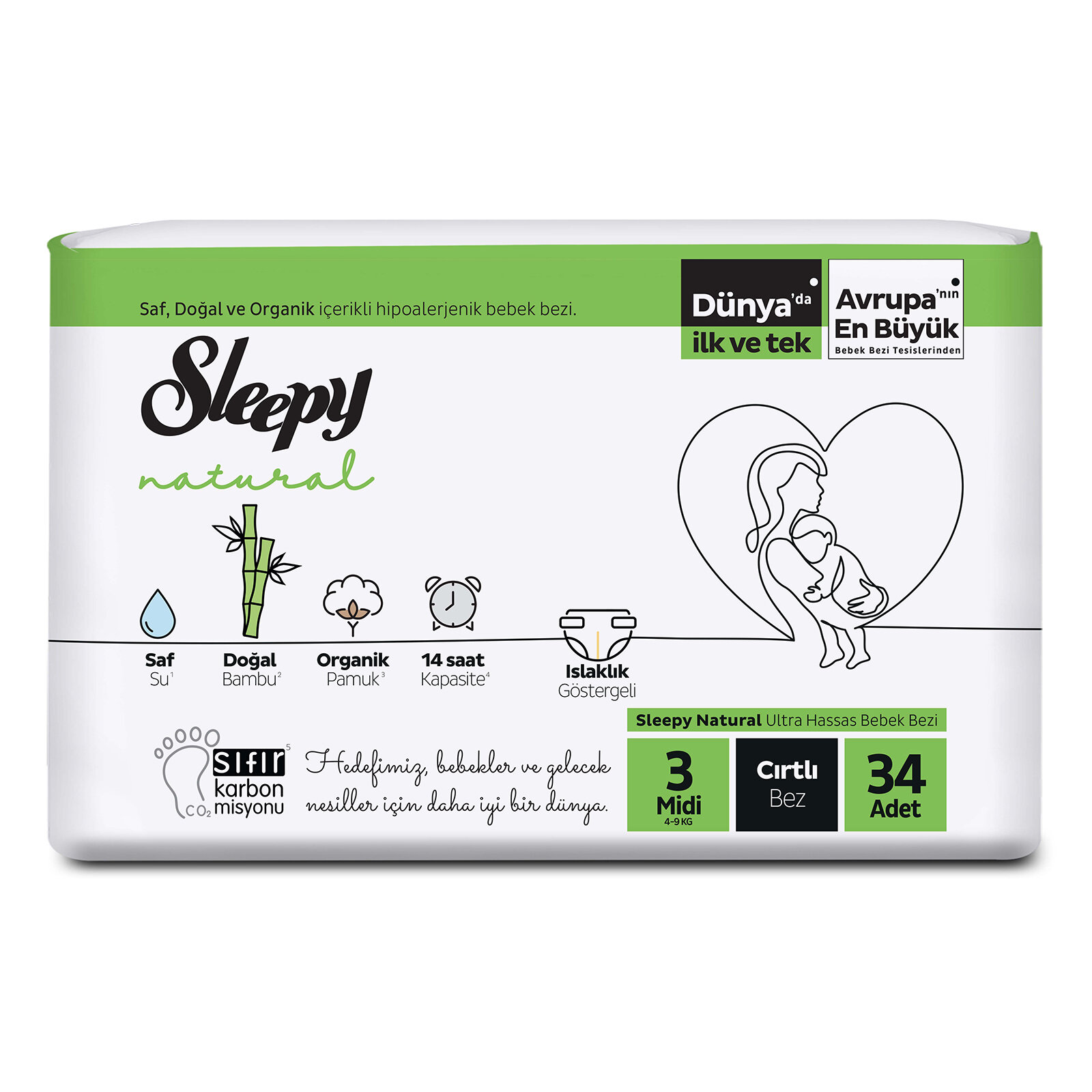 SLEEPY NATURAL 3 MIDI 4-9 KG 56 ADET