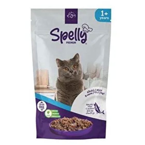 SPELLY BALIKLI  KEDİ MAMASI  JÖLELİ  85 GR