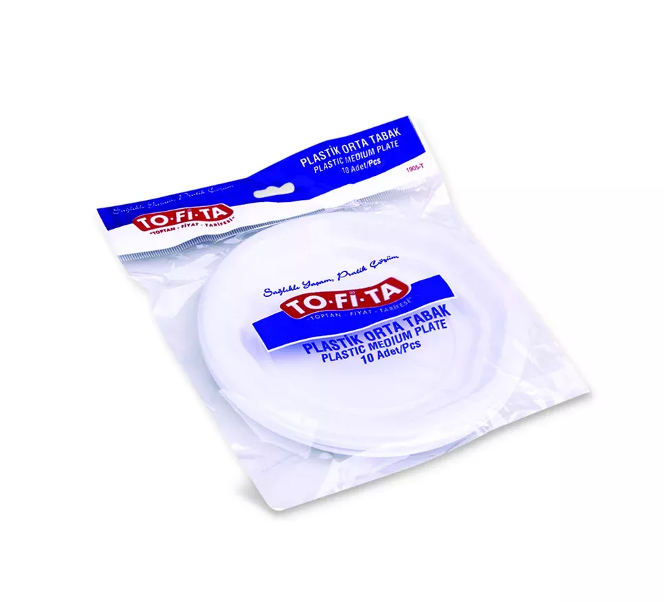TOFİTA PLASTİK TABAK ORTA BOY 10'LU