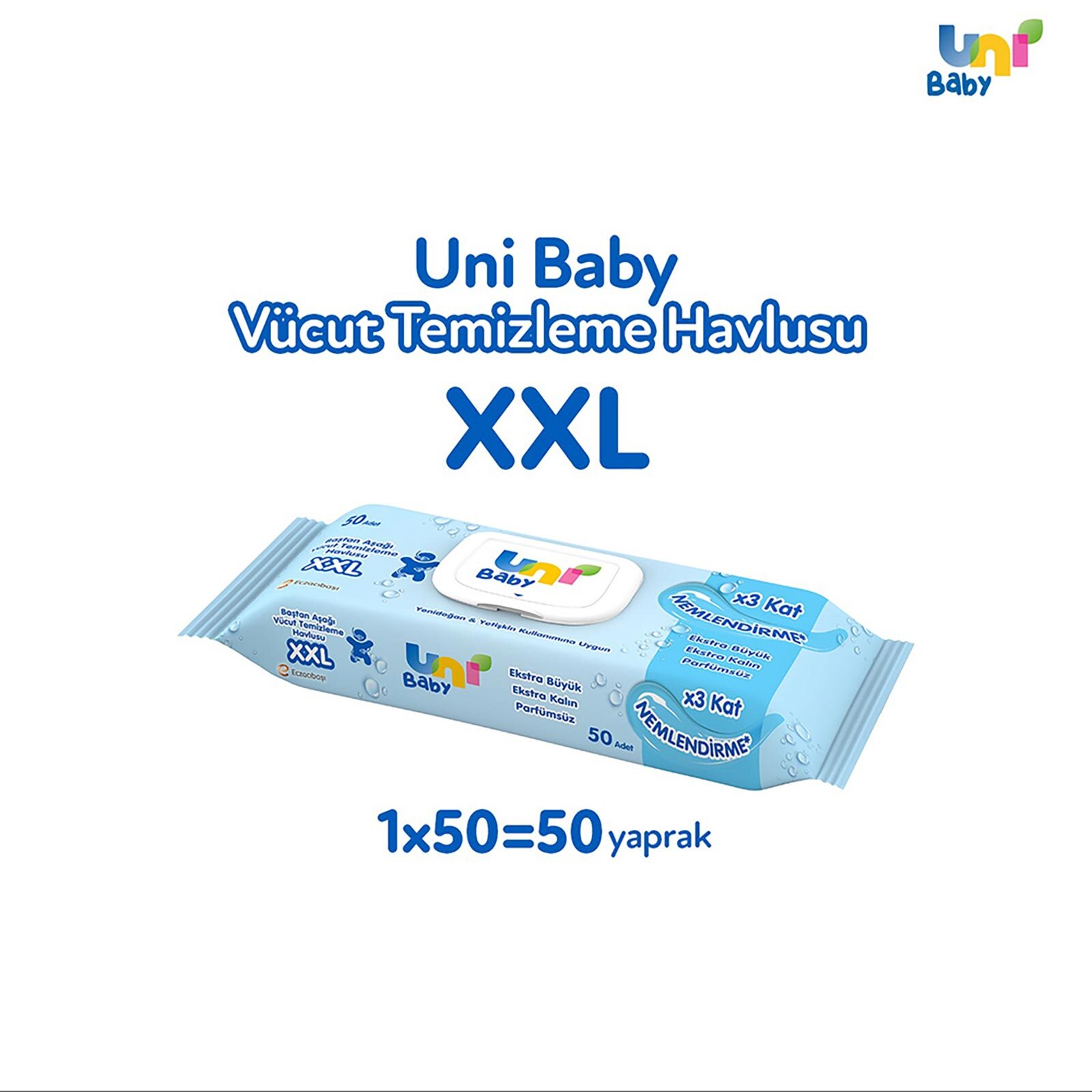 UNI BABY VUCUT TEMİZLEME XXL HAVLU 